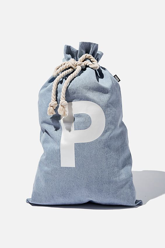 Foundation Personalised Santa Sack Letter, BLUE DENIM