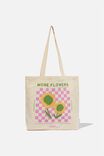 Foundation Typo Organic Tote Bag, MORE FLOWERS