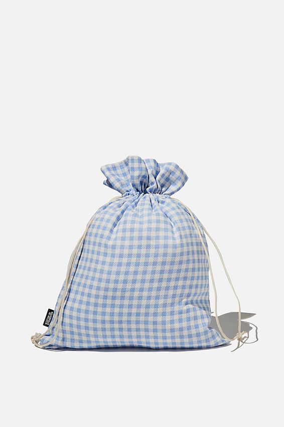 Foundation Medium Gift Bag, BLUE GINGHAM
