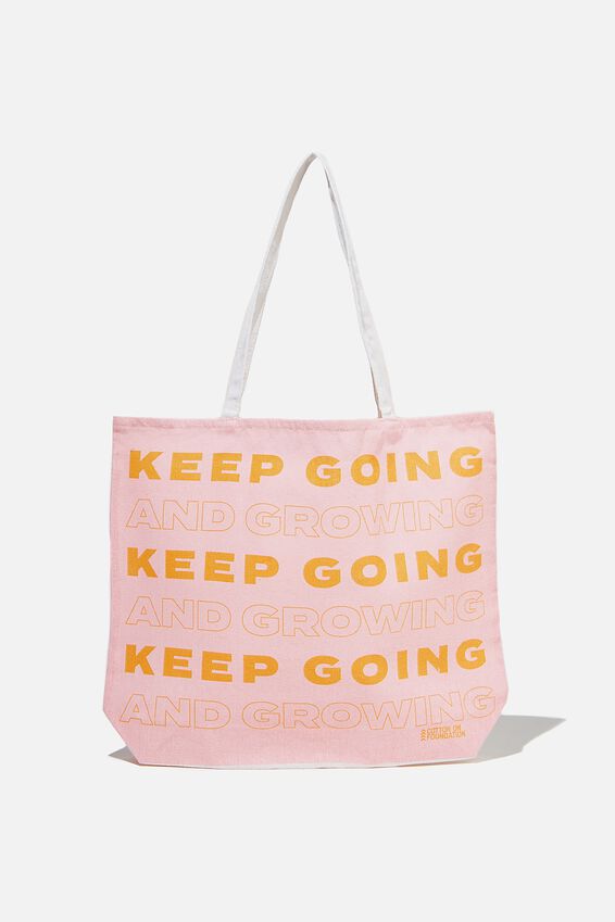Typo Difference Tote Bag, KEEP GOING AND GROWING