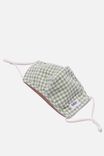 Foundation Face Mask Adults, GREEN GINGHAM - alternate image 1