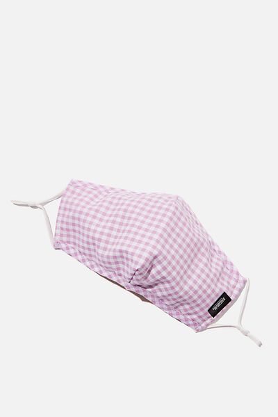 Foundation Face Mask Adults, LILAC GINGHAM