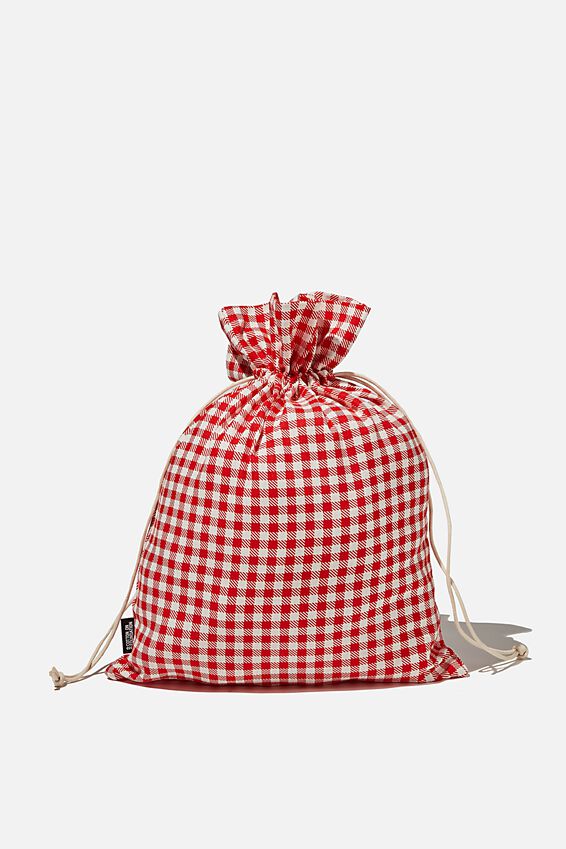Foundation Medium Gift Bag, RED GINGHAM