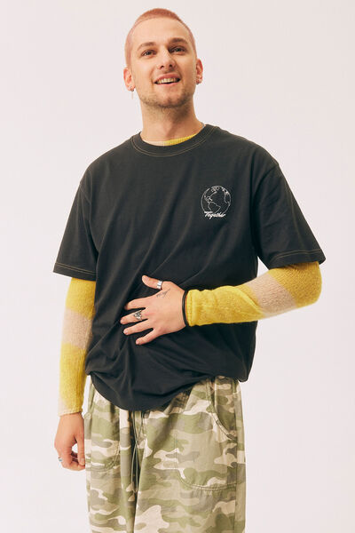 Born This Way Foundation Tee, WASHED BLACK