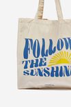 Foundation Adults Organic Tote Bag, FOLLOW THE SUNSHINE