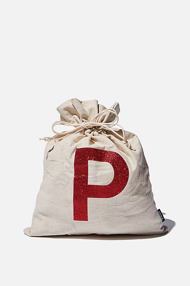 Foundation Personalised Letter Medium Gift Bag, NATURAL