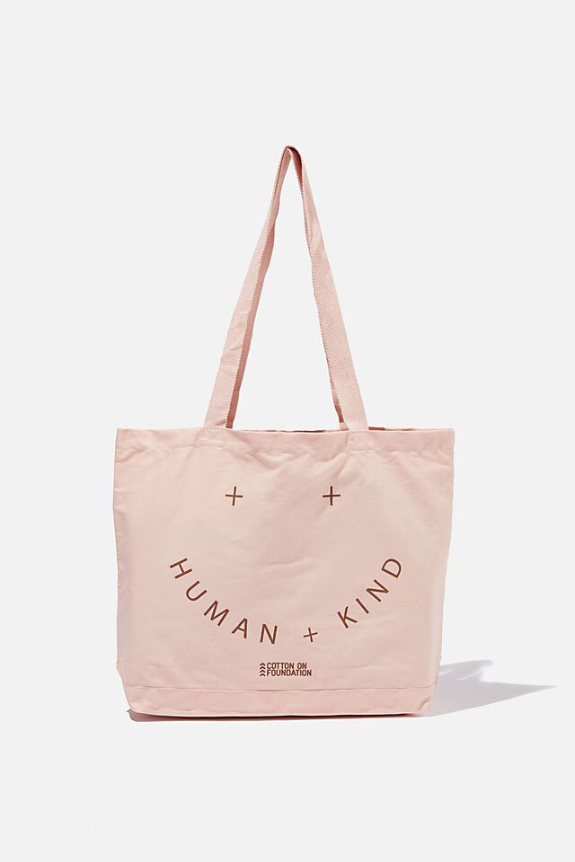 Foundation Exclusive Tote Bag, HUMAN KIND/DUSTY PINK
