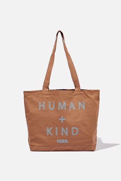 Foundation Exclusive Tote Bag, HUMAN KIND/COCOA BEAN