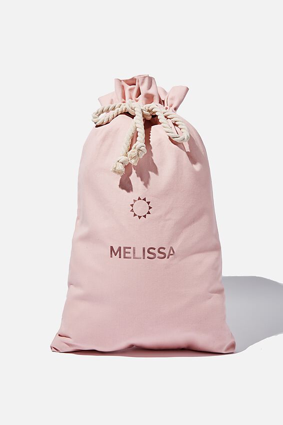 Foundation Personalised Name Santa Sack, SILVER PINK