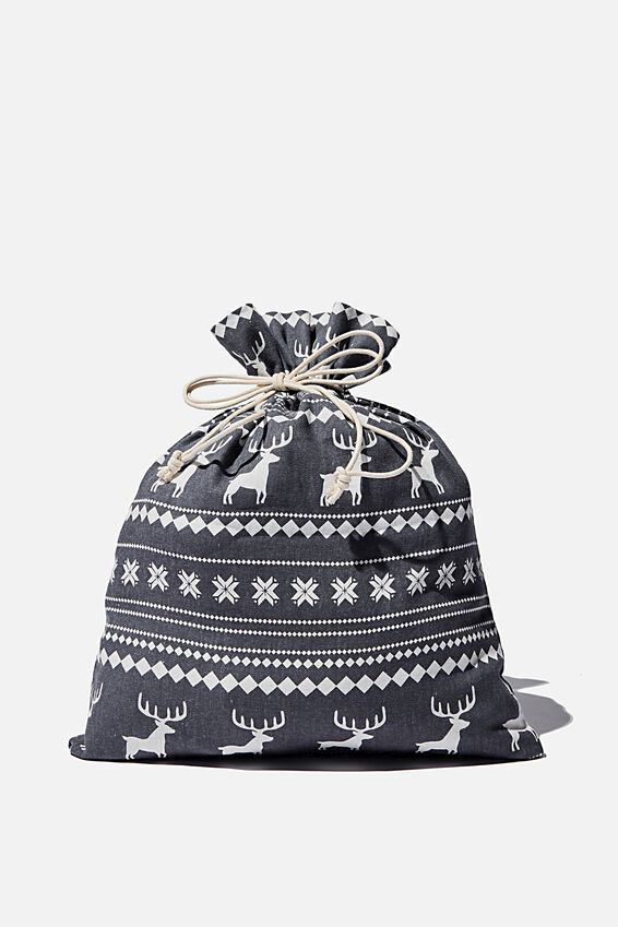Foundation Medium Gift Bag, BLACK MARLE REINDEER