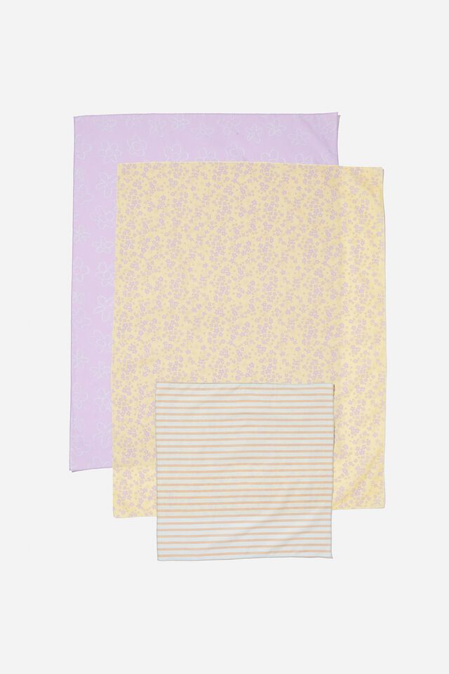 Foundation Typo Fabric Gift Wrap Set, DITSY YELLOW