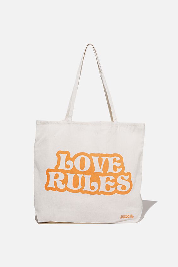 Typo Difference Tote Bag, LOVE RULES