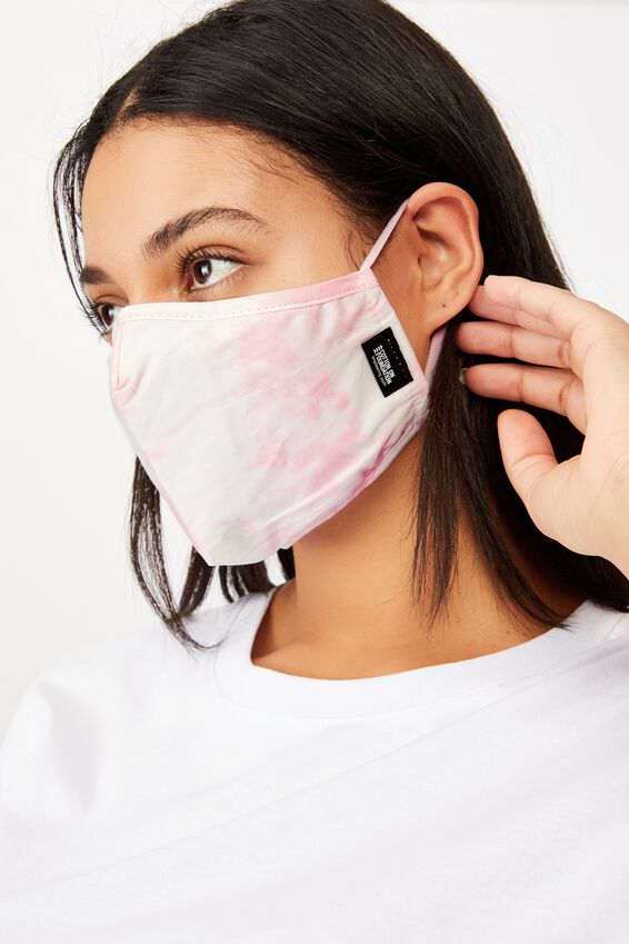 Foundation Face Mask, PINK TIE DYE