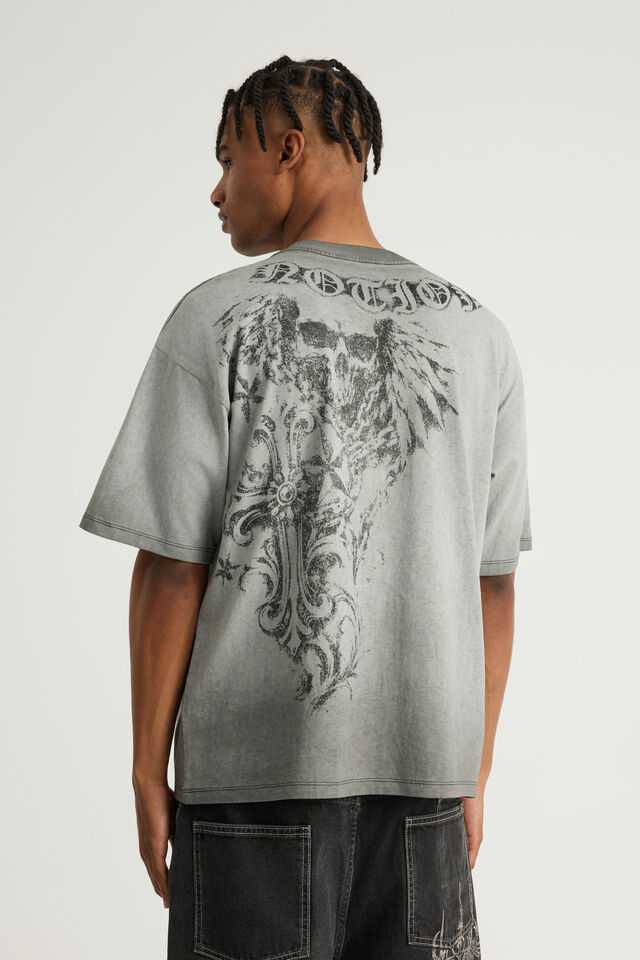 Notion Vintage Graphic Tshirt, NTN WASHED BLACK/SKULL N CROSS