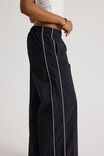Freya Wide Leg  Woven Sporty Trackpant, BLACK - alternate image 4