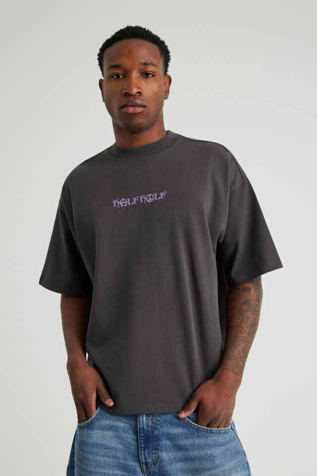 Half Half Heavyweight Box Fit Graphic Tshirt, HH SLATE/SILENT RUINS