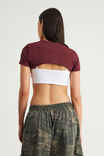 Snatched Bolero Tee, BORDEAUX - example image 3