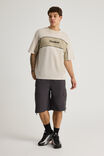 Half Half Box Fit Panelled Graphic Tshirt, HH PEBBLE/SUNBLEACHED KHAKI HALF HALF ELITE - alternate image 2