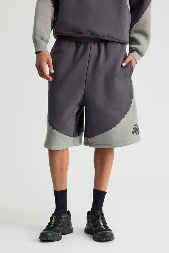 Half Half Regular Track Short, HH SLATE/ OIL SLICK PANEL