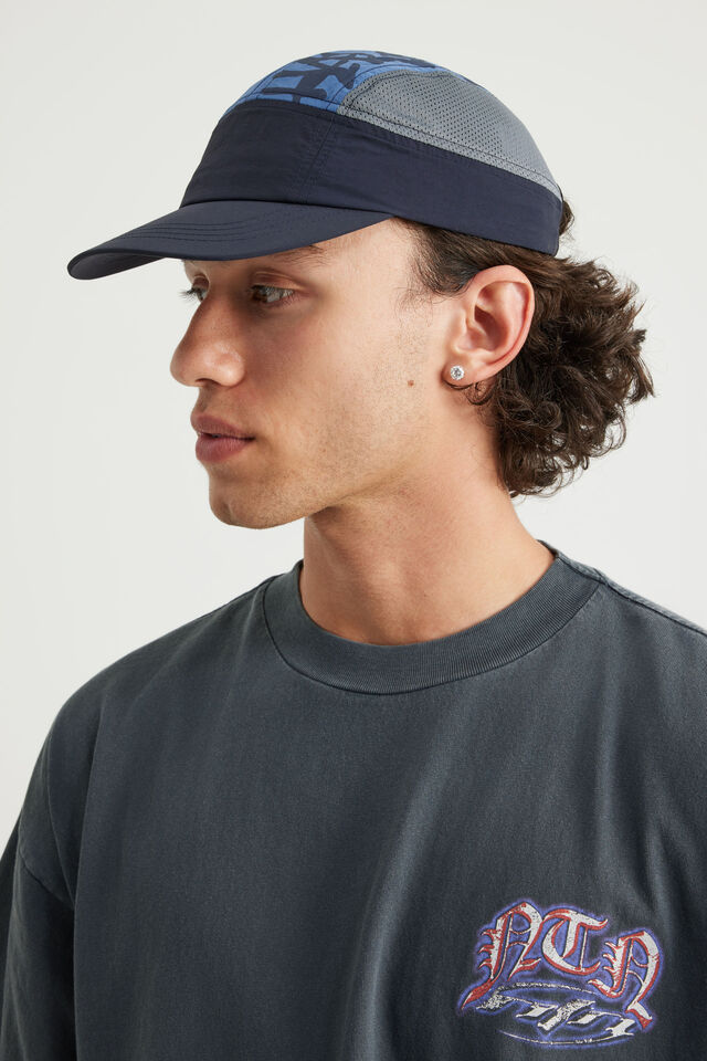 Half Half Panel 26 Cap, HH GREY W NAVY