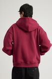Authentics Boxy Zip Thru Hoodie, REDCURRENT - alternate image 3