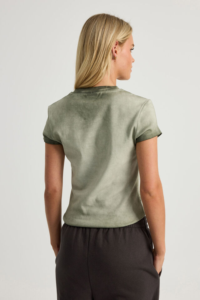 Fitted Graphic Tee, KHAKI/ANGEL