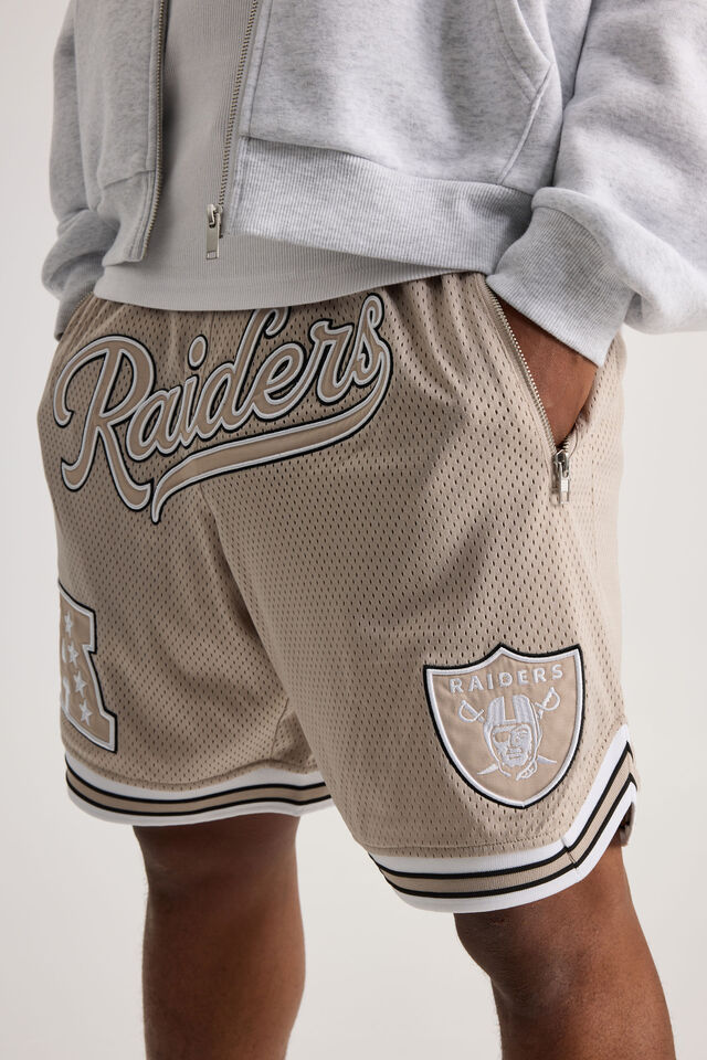Nfl Basketball Short, LCN NFL BEIGE/RAIDERS STEALTH