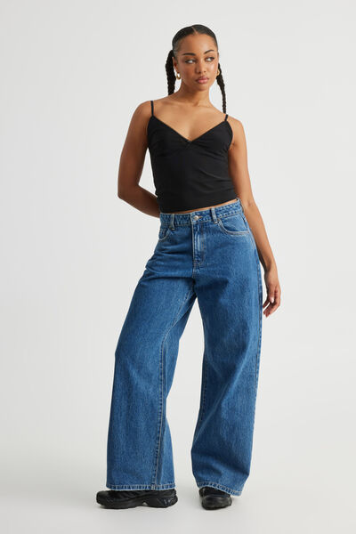 High Rise Baggy Jean, MID BLUE