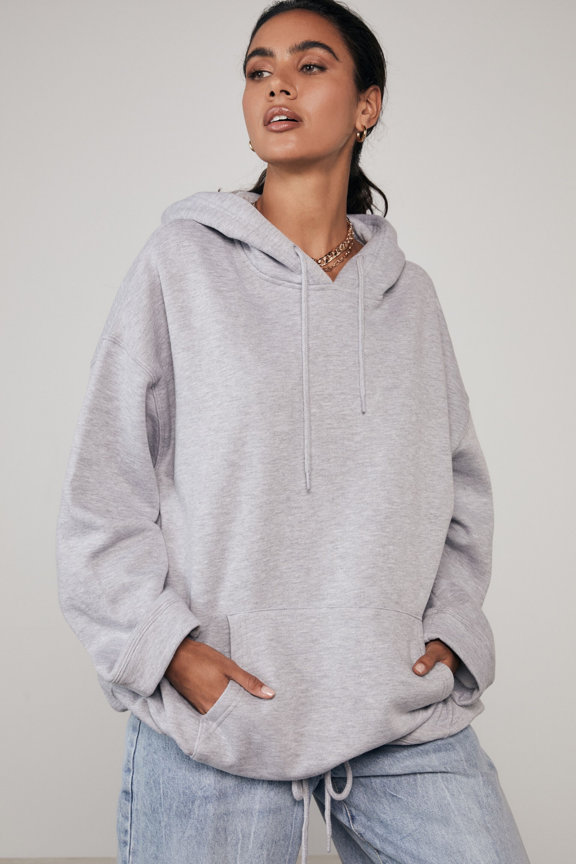 fluffy hoodie grey