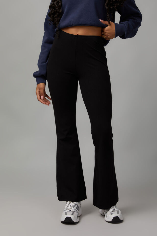 Flare Pull On Pant, BLACK