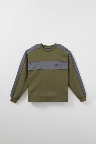 Half Half Sports Crew, HH DEEP KHAKI/SPORT SPLICE