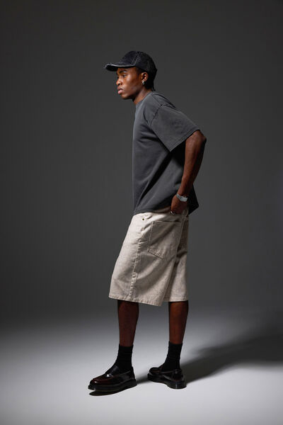 Half Half El Grande Denim Short, PEBBLE SNAKESKIN