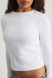 Authentics Fitted Long Sleeve Top, WHITE - alternate image 4