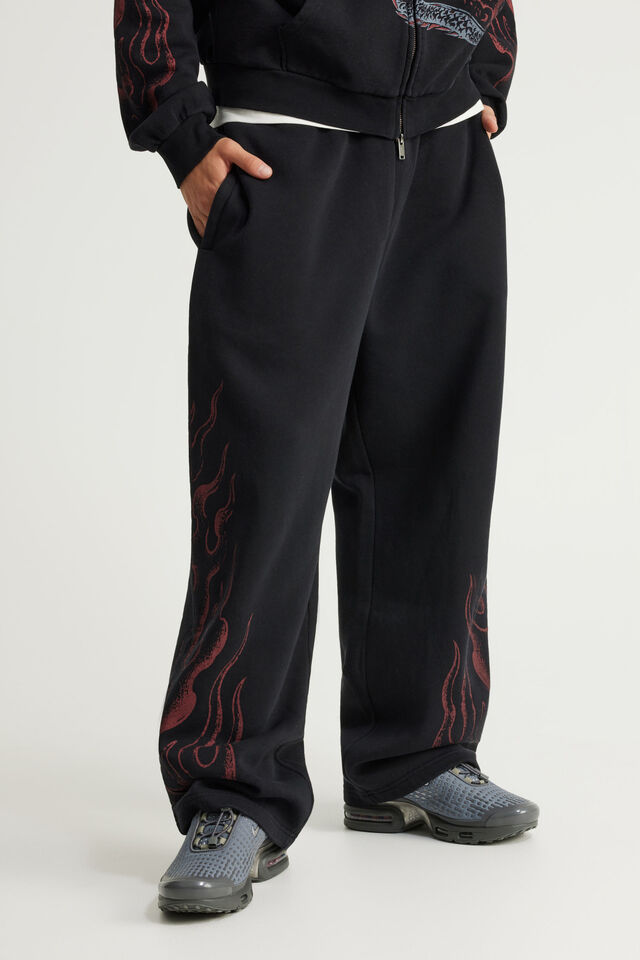 Baggy Trackpant, NTN WASHED BLACK/DRAGON