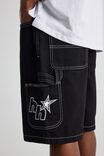 Sesame Street X Half Half Denim Painter Short, LCN SES CLEAN BLACK/SESAME STREET BIG BIRD - alternate image 5