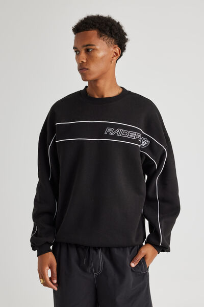 Panelled Nfl Crew, LCN NFL BLACK/RAIDERS PIPING
