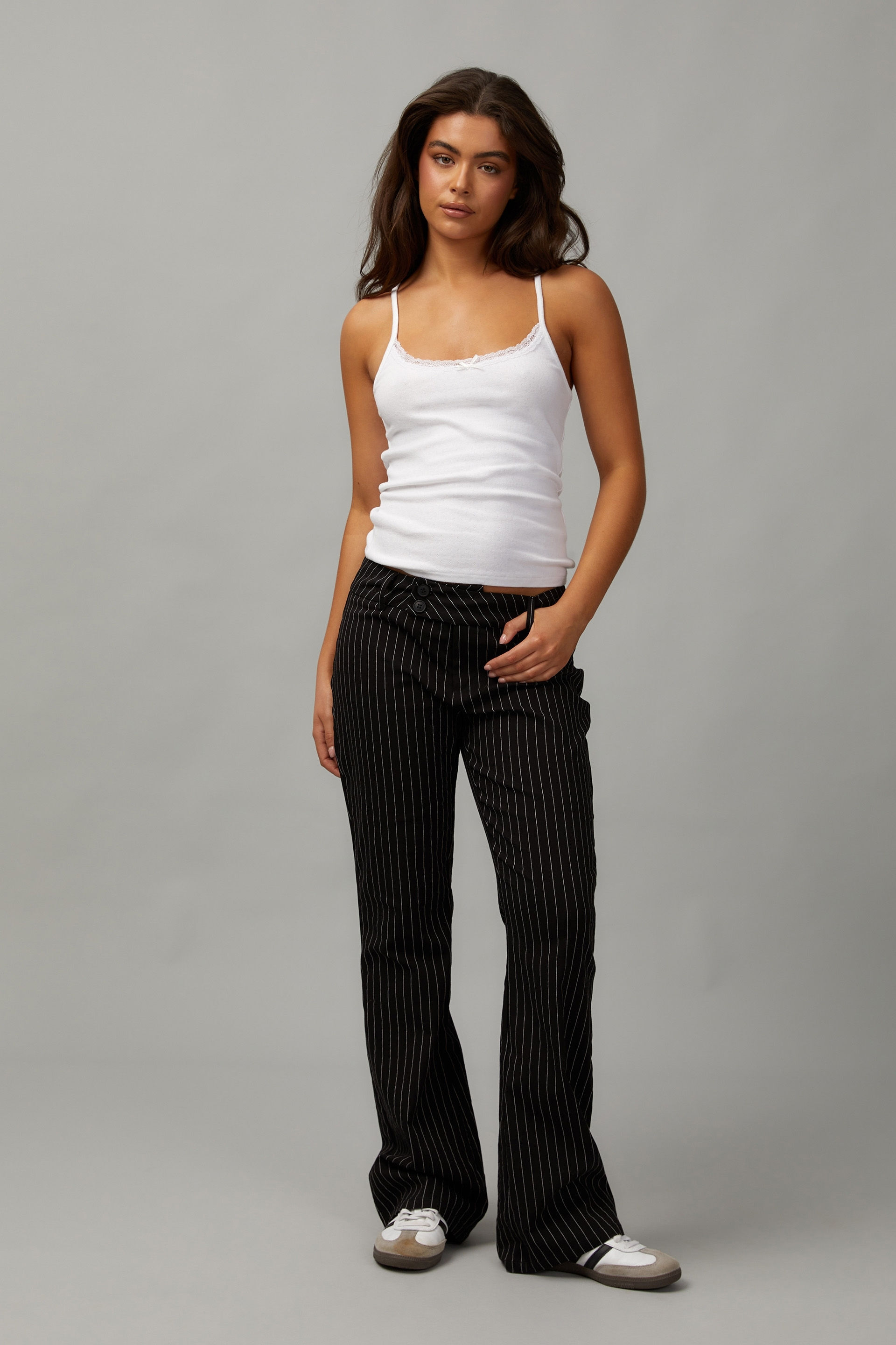 Pinstripe flare trousers new arrivals