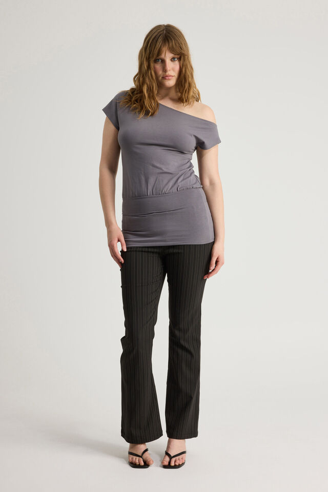 Batwing Longline Top, ASH GREY