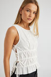 Remi Ruched Tie Top, WHITE - alternate image 4