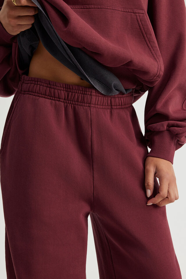 Classic Wide Leg Trackpant, WASHED CHERRY LACQUER
