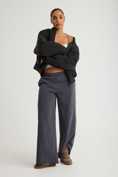 Classic Wide Leg Trackpant, WASHED NAVY