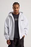 Half Half Zip Thru Hoodie, HH SILVER MARLE/BLACK PILL - alternate image 3