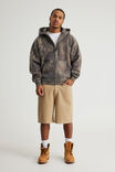 Notion Zip Thru Hoodie, NTN WASHED ABSTRACT DYE CAMO/RAW - alternate image 2