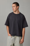 Boxy Cropped Tshirt, WASHED BLACK - alternate image 1