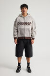 Half Half Zip Thru Hoodie, HH BROWN CHECK/SHRUBBERY - alternate image 2