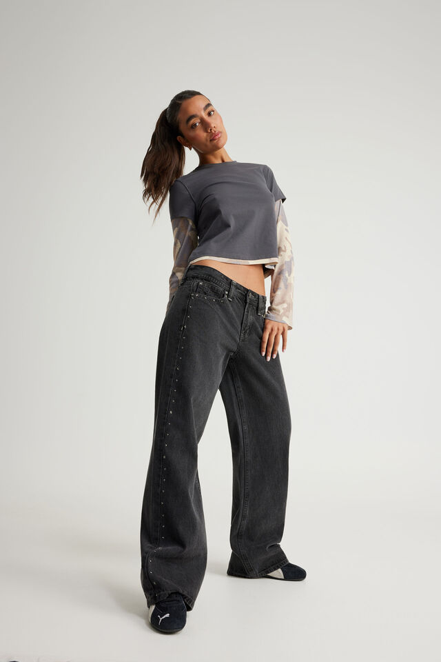 Luca Low Rise Jean, ASHOUT BLACK