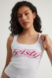 Graphic Rib Tank, WHITE / FIESTY - example image 5
