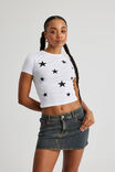 Fitted Baby Tee, WHITE/STARS - alternate image 1