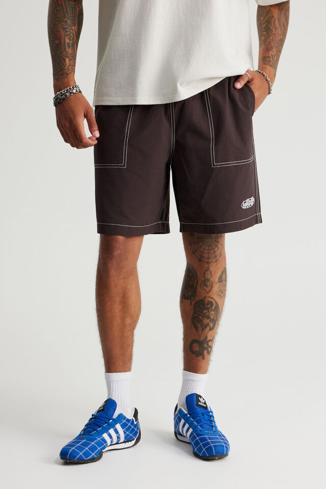 Half Half Pull On Short, CHOC NOIR