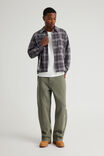 Notion Boxy Cropped Long Sleeve Shirt, NOTION WASHED PURPLE GREY FLANNEL - alternate image 2